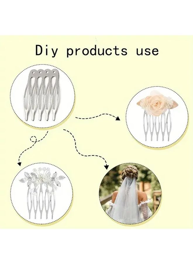 10pcs Golden Metal Hair Combs With 5 Teeth Hole Design For Detangling Braids DIY - Image 3